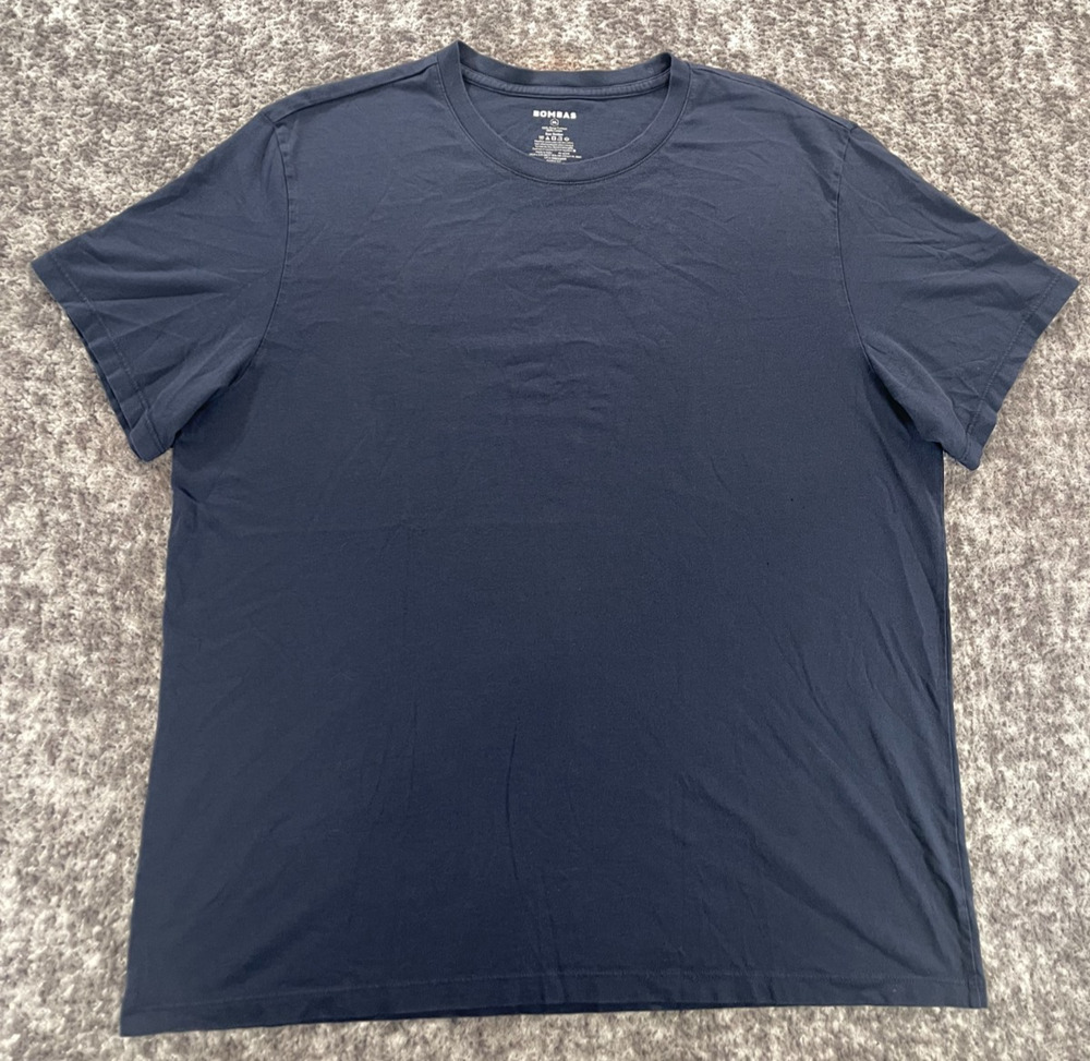 Bombas T-Shirt Mens XL Minimalist 100% Pima Cotton Crew Neck Navy Blue Classic